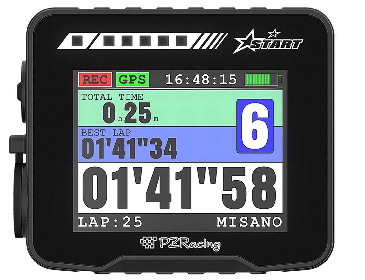 Start Next Laptimer GPS con display a colori Acquisizione dati a 50 Hz e connessione app