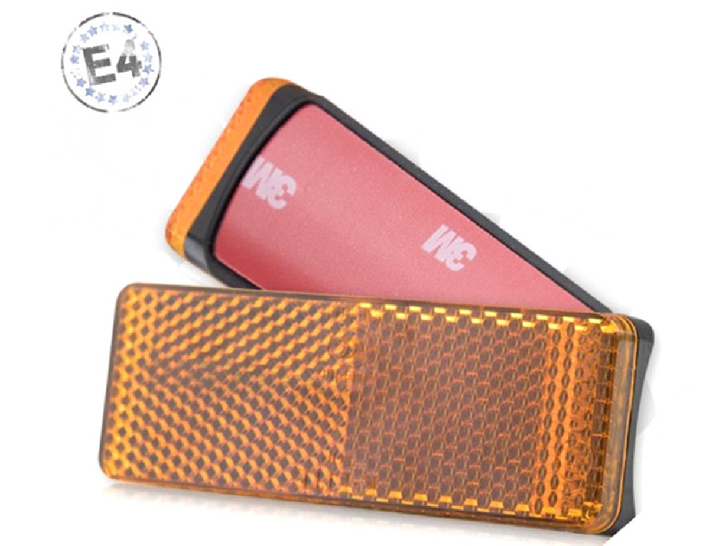 Riflettore a forcella EURO4 85x31 mm giallo autoadesivo quadrato