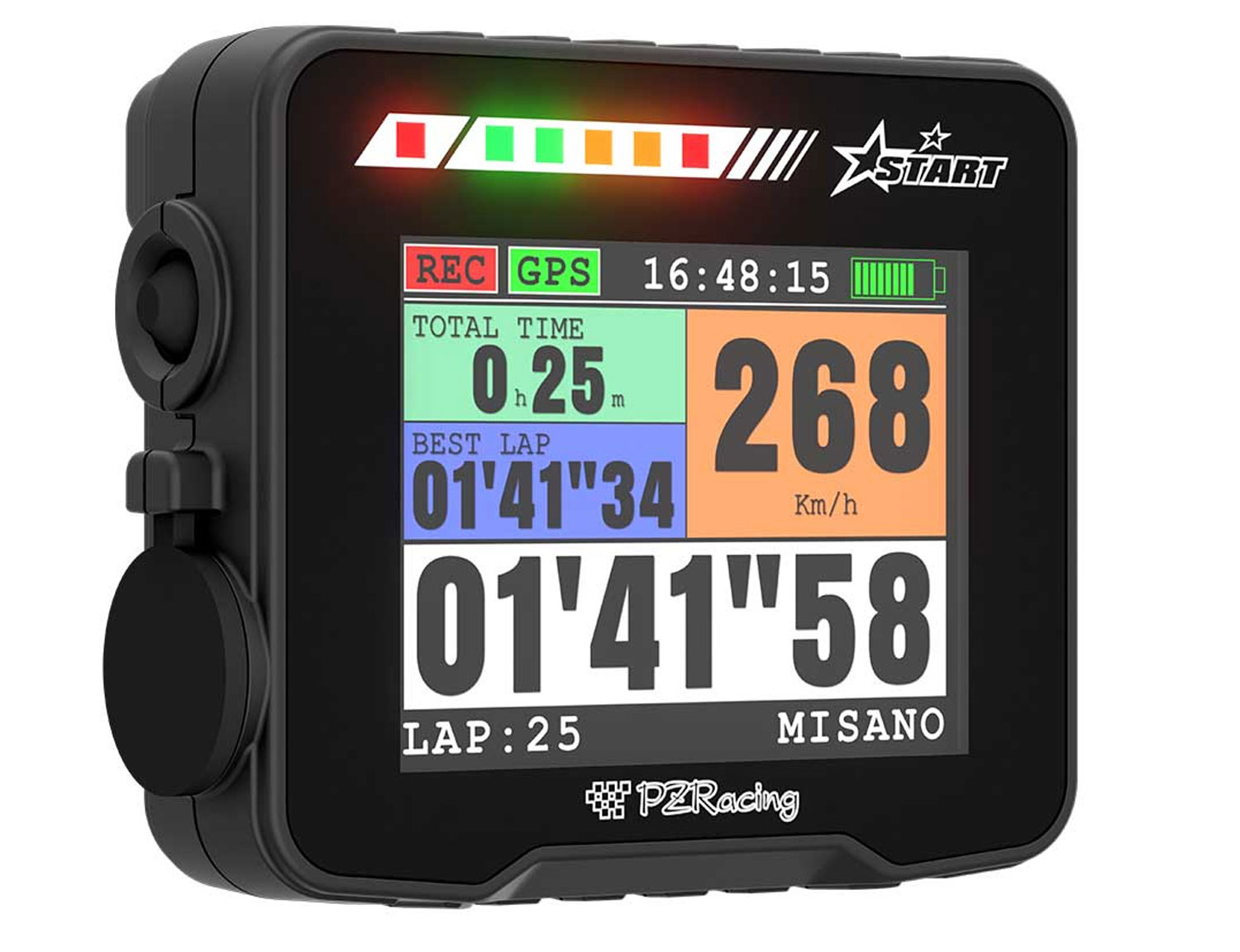 Start Laptimer GPS di base con display a colori Acquisizione dati a 50 Hz e Wifi
