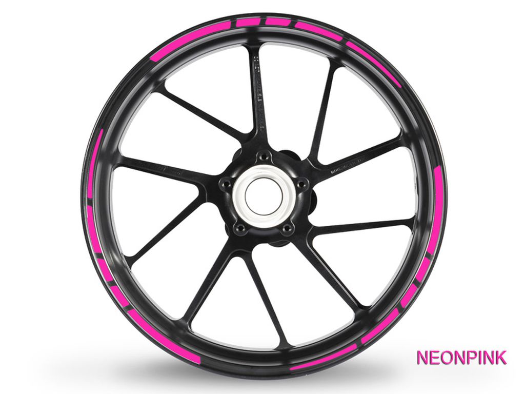 Adesivo bordo cerchione GP Race 2 colori neon rosa neon