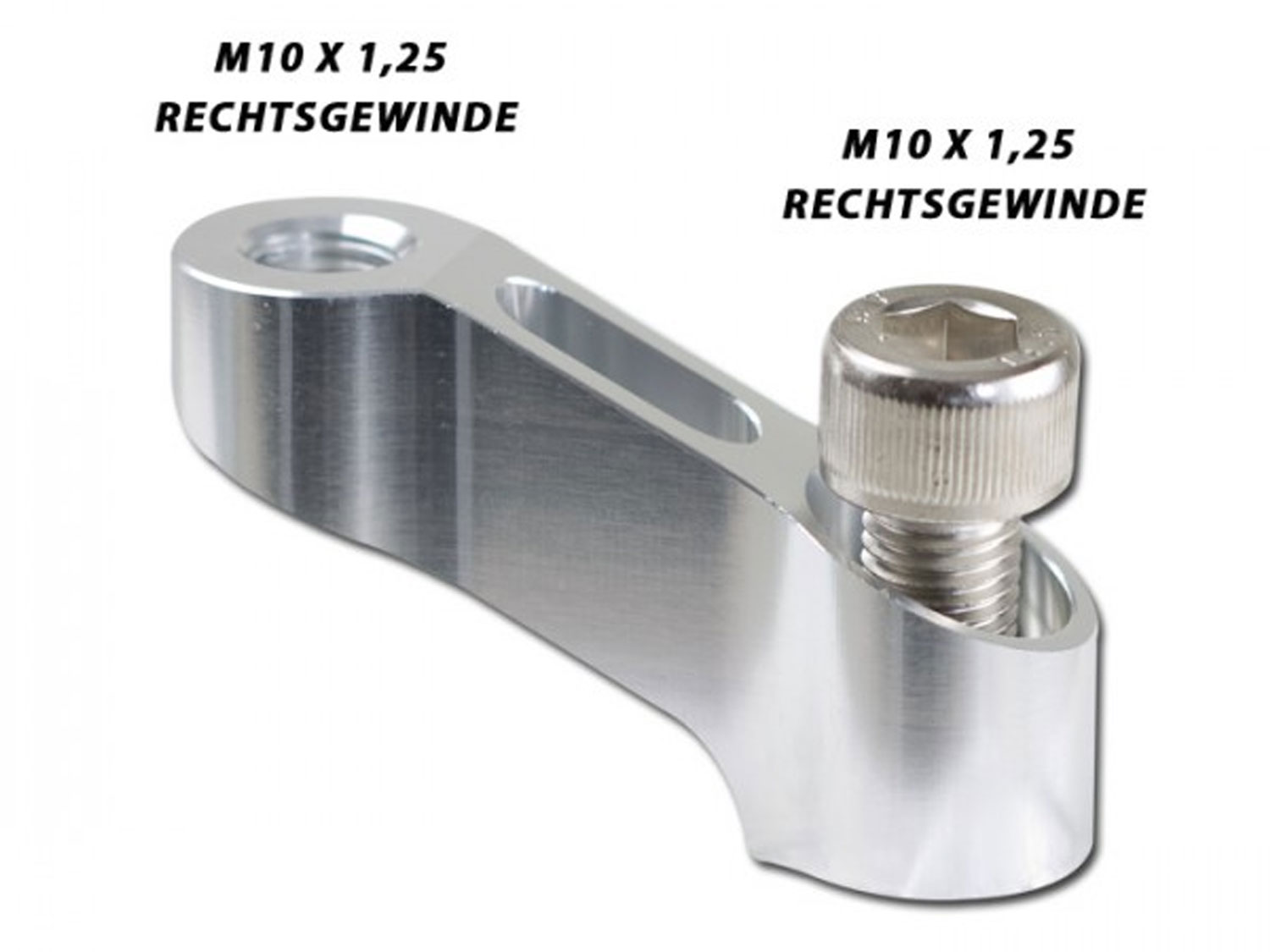 Spiegel Verlängerung Lenkerausleger M10x1.25 Rechtsgewinde silber