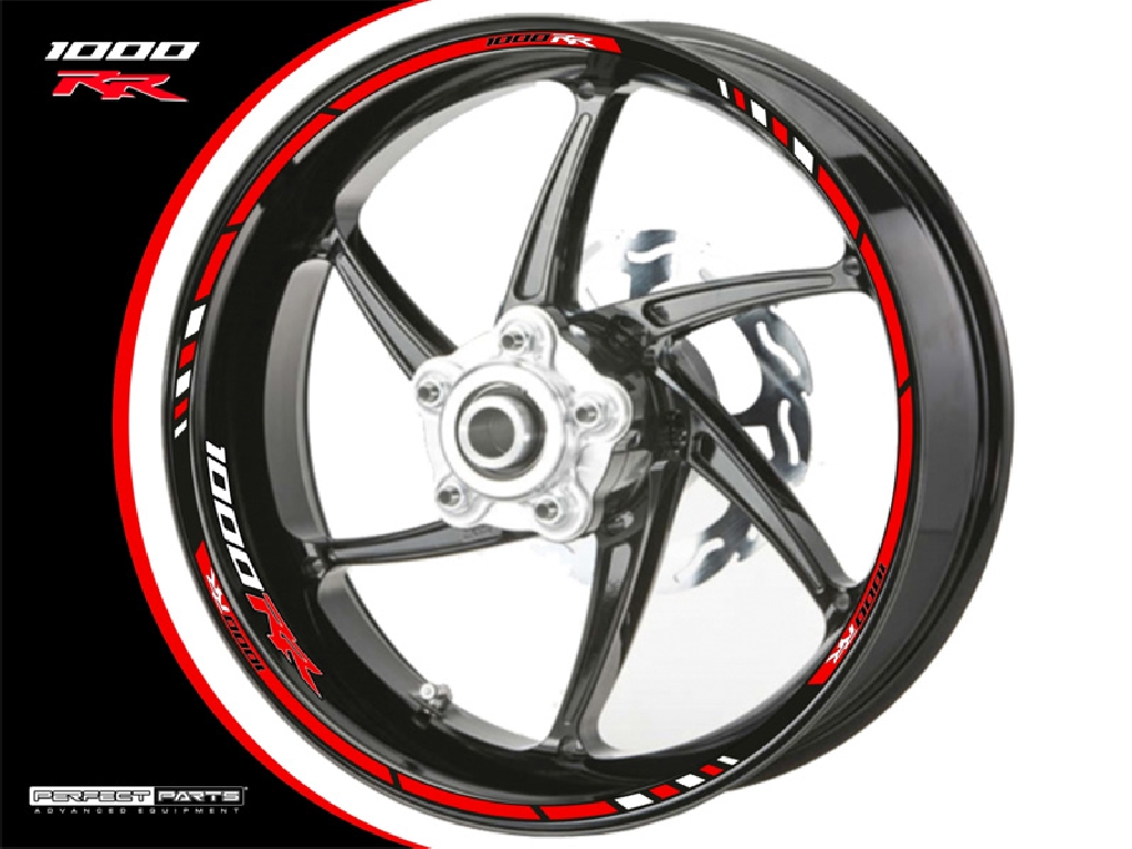 Adesivo bordo cerchione per Honda CBR1000RR rosso-bianco Adesivo bordo cerchione per Honda CBR1000RR rosso-bianco