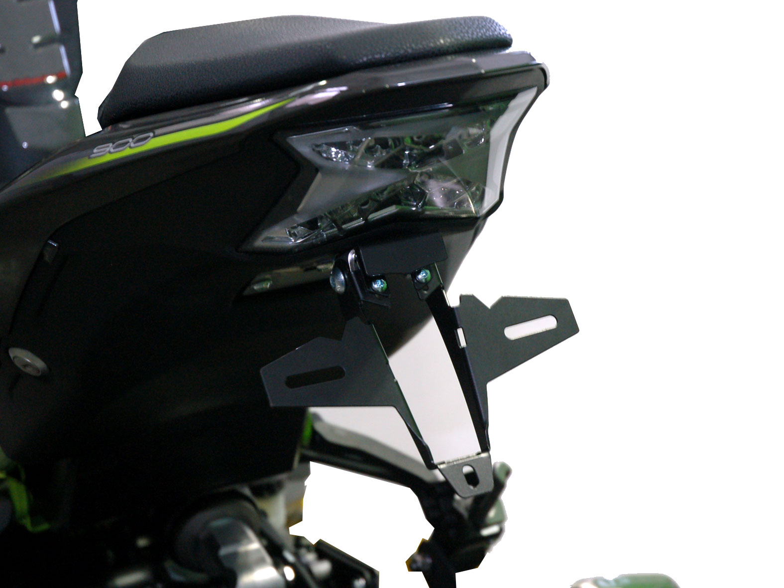 Porta targa IQ1 per Kawasaki Z900 (2017-202020) Kennzeichenhalter IQ1 für Kawasaki Z900 (2017-2024) für Originalblinker
