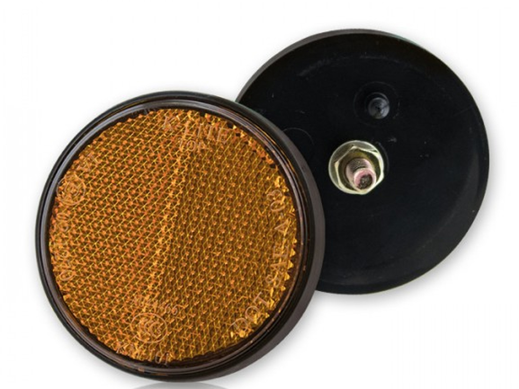 Riflettore Sixty rotondo giallo con bullone 6 MM Riflettore Sixty rotondo giallo con bullone 6 MM
