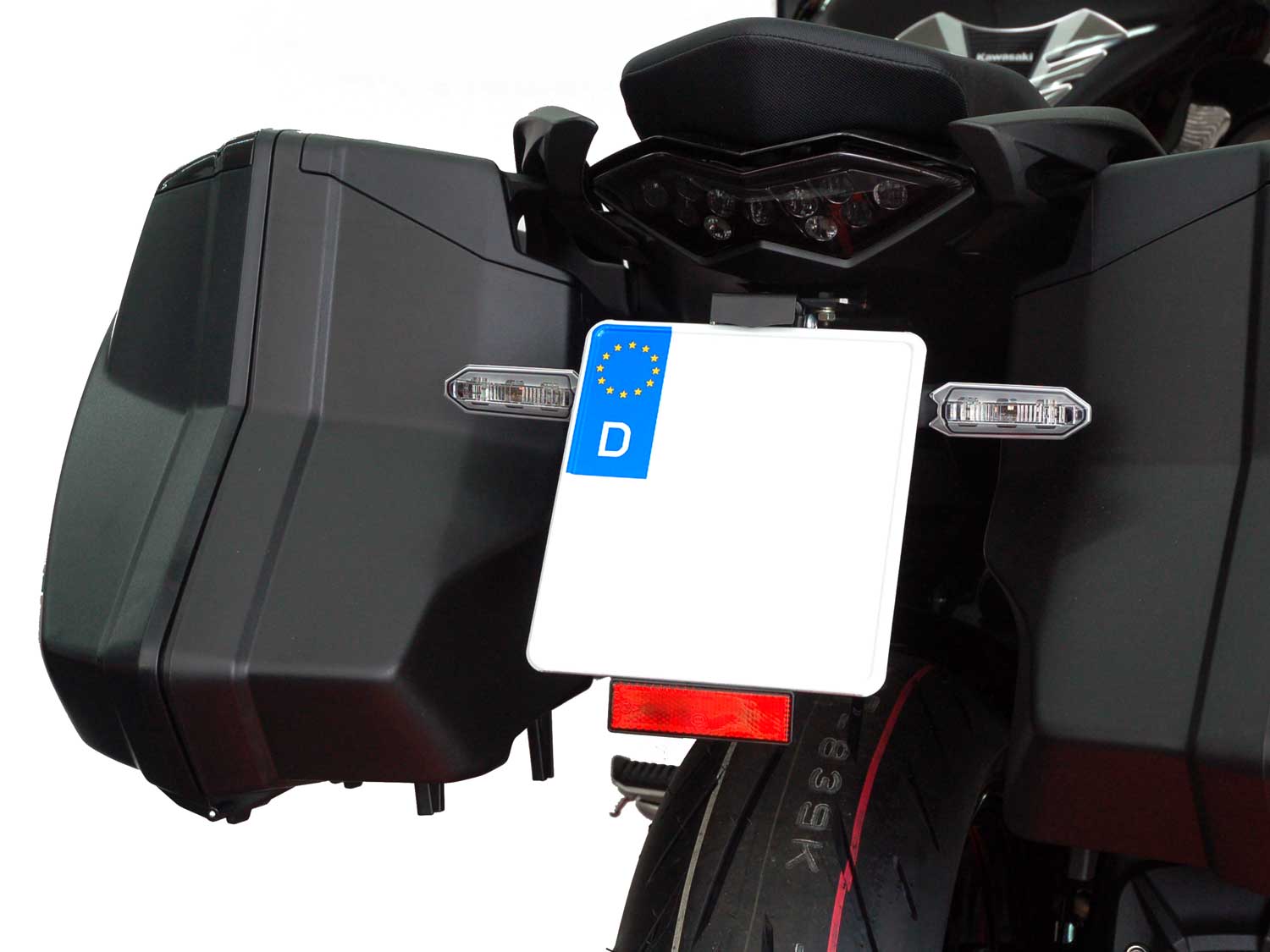 Porta targa IQ1 per Kawasaki Ninja 1000 SX | Ninja 1100 SX (2020-2026) (ZB) (D) Portatarga IQ1 per Kawasaki Z1000 SX Tourer (2014-2019) | Z1000 SX (2017-2019) (OB) (D)