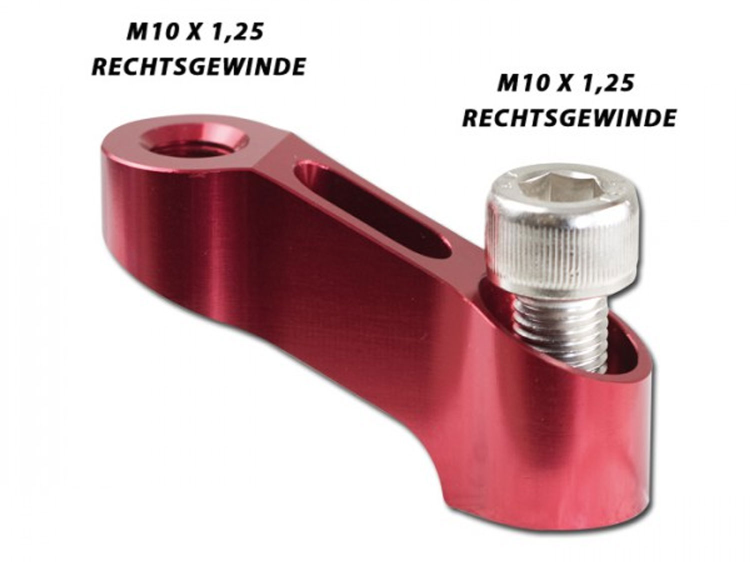 Spiegel Verlängerung Lenkerausleger M10x1.25 Rechtsgewinde rot