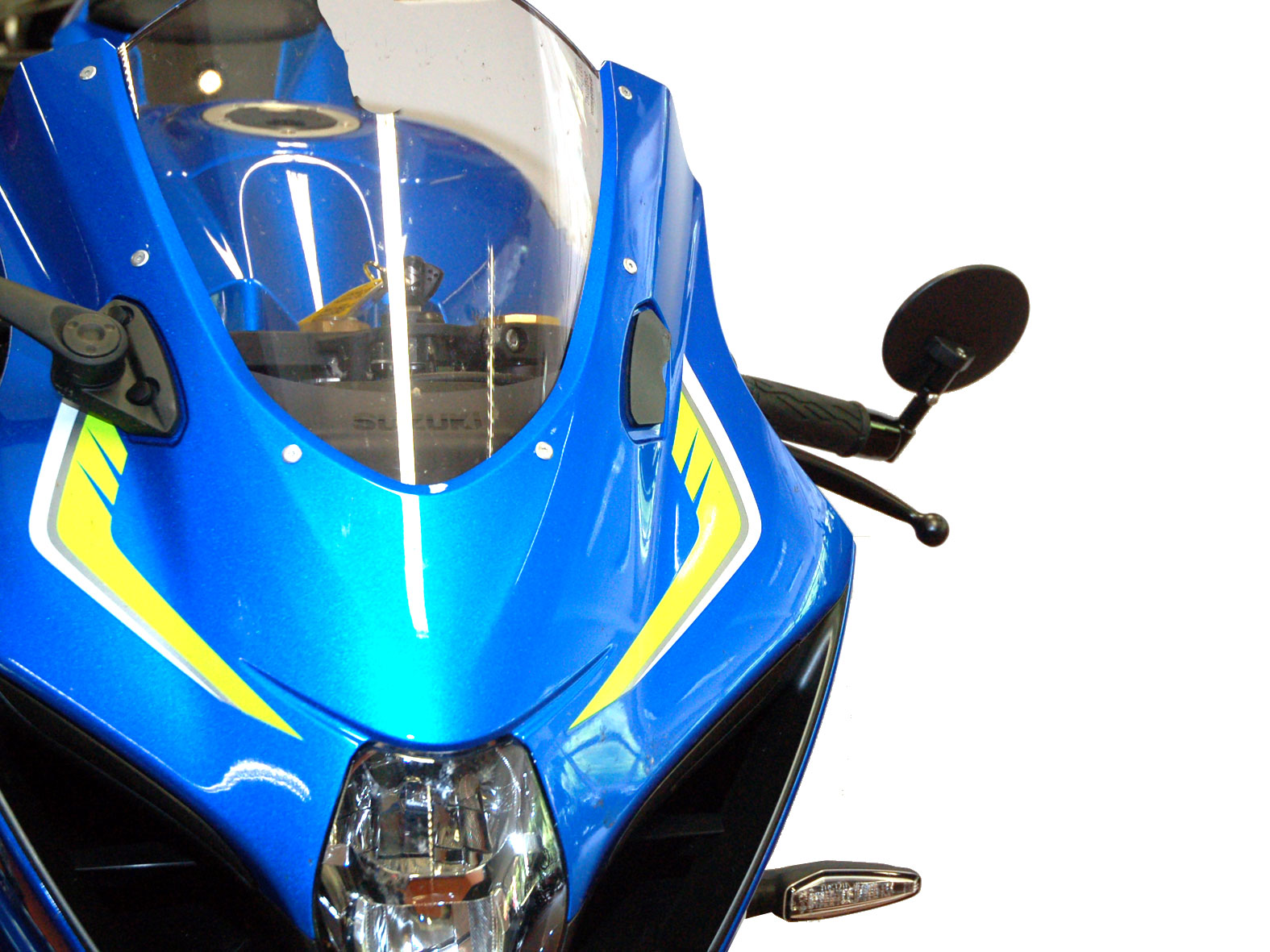 Specchio a barra per Suzuki GSX-R 1000 con adattatore per il peso del manubrio Suzuki