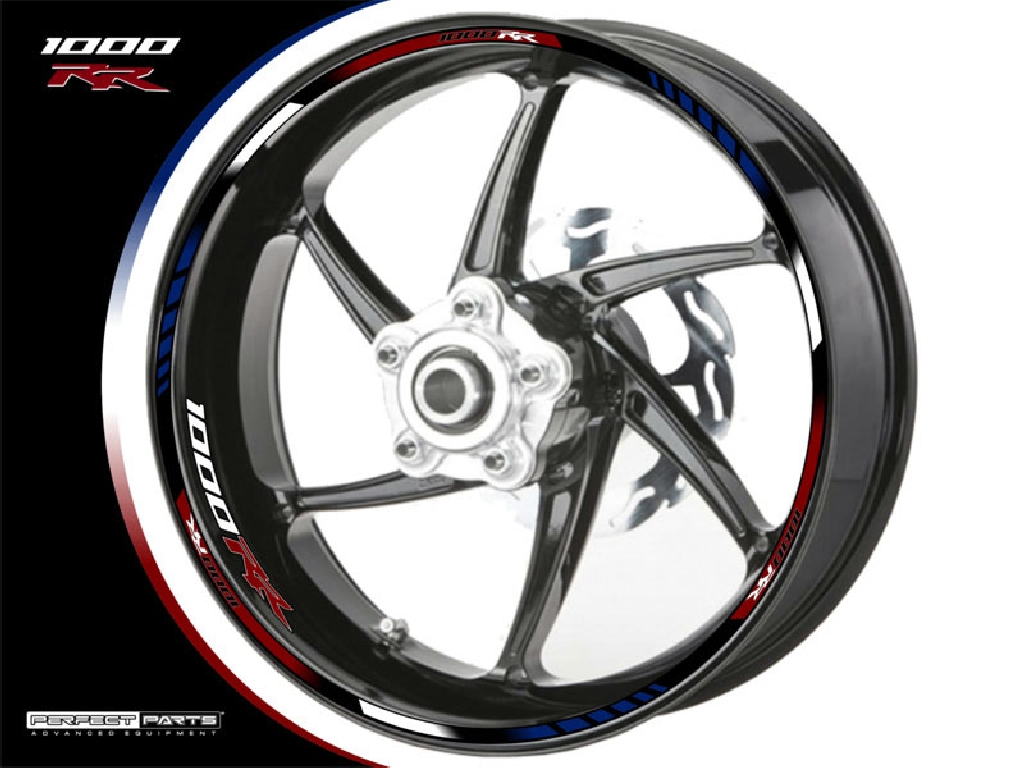 Adesivo bordo cerchione per Honda CBR1000RRR rosso-bianco-blu Adesivo bordo cerchione per Honda CBR1000RRR rosso-bianco-blu