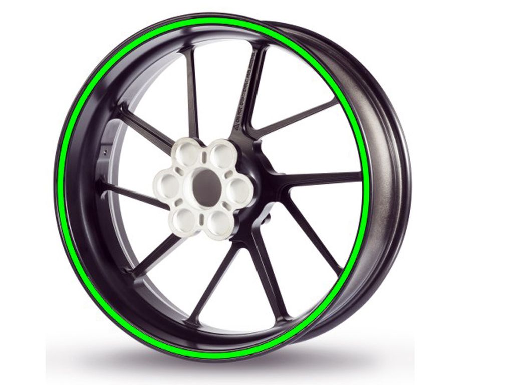 Adesivo bordo cerchio Racing 5mm verde Adesivo bordo cerchio Racing 5mm verde