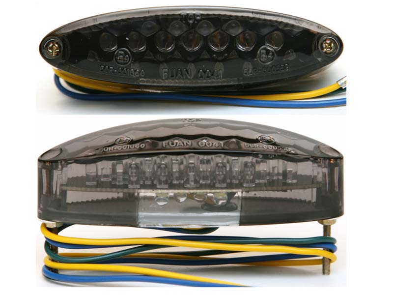 Fanale posteriore | luce di stop ovale con targa colorata chiara e scura