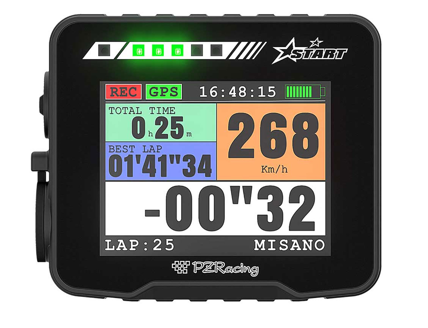 Start Laptimer GPS di base con display a colori Acquisizione dati a 50 Hz e Wifi