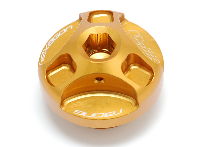 Öleinfüllschraube HEX M22x1.5 für Ducati gold Öleinfüllschraube HEX M20x2.5 für Yamaha gold