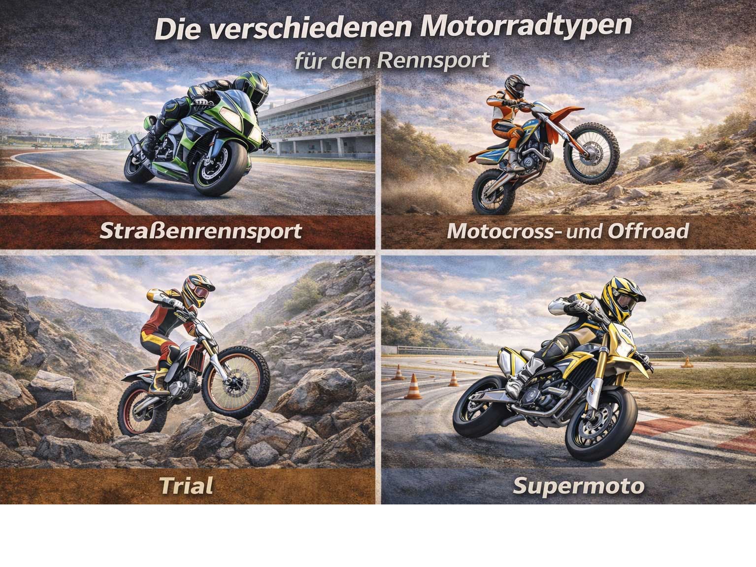 Los diferentes tipos de motos de carreras Los diferentes tipos de motos de carreras