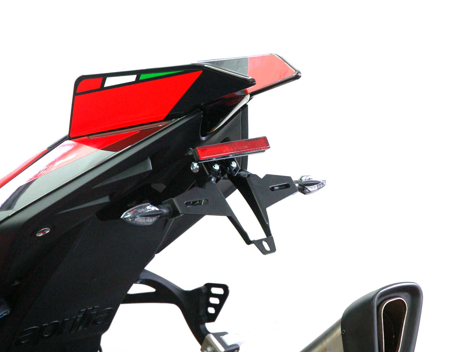 Portatarga IQ4 per Aprilia RSV4 | Tuono V4 (2025-2026) Portatarga IQ4 per Aprilia RSV4 | Tuono V4 (2025-2026) per indicatori di direzione originali