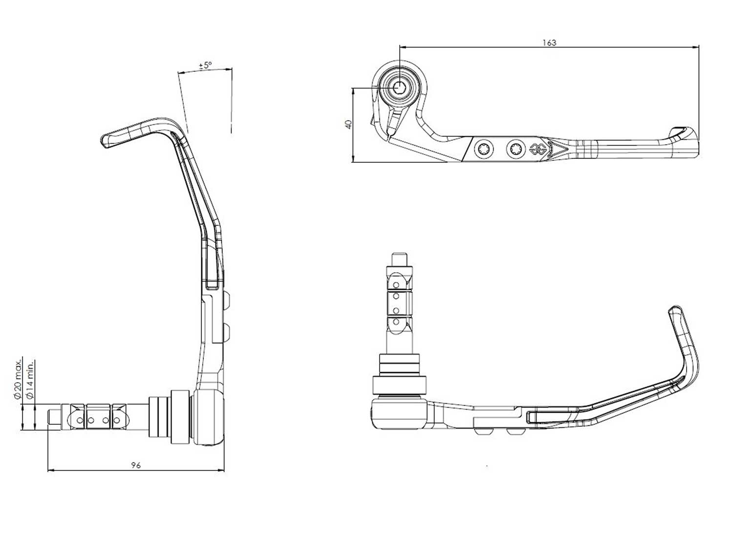 Protezione della leva del freno BHP2-01 | Ø 14-20 mm
