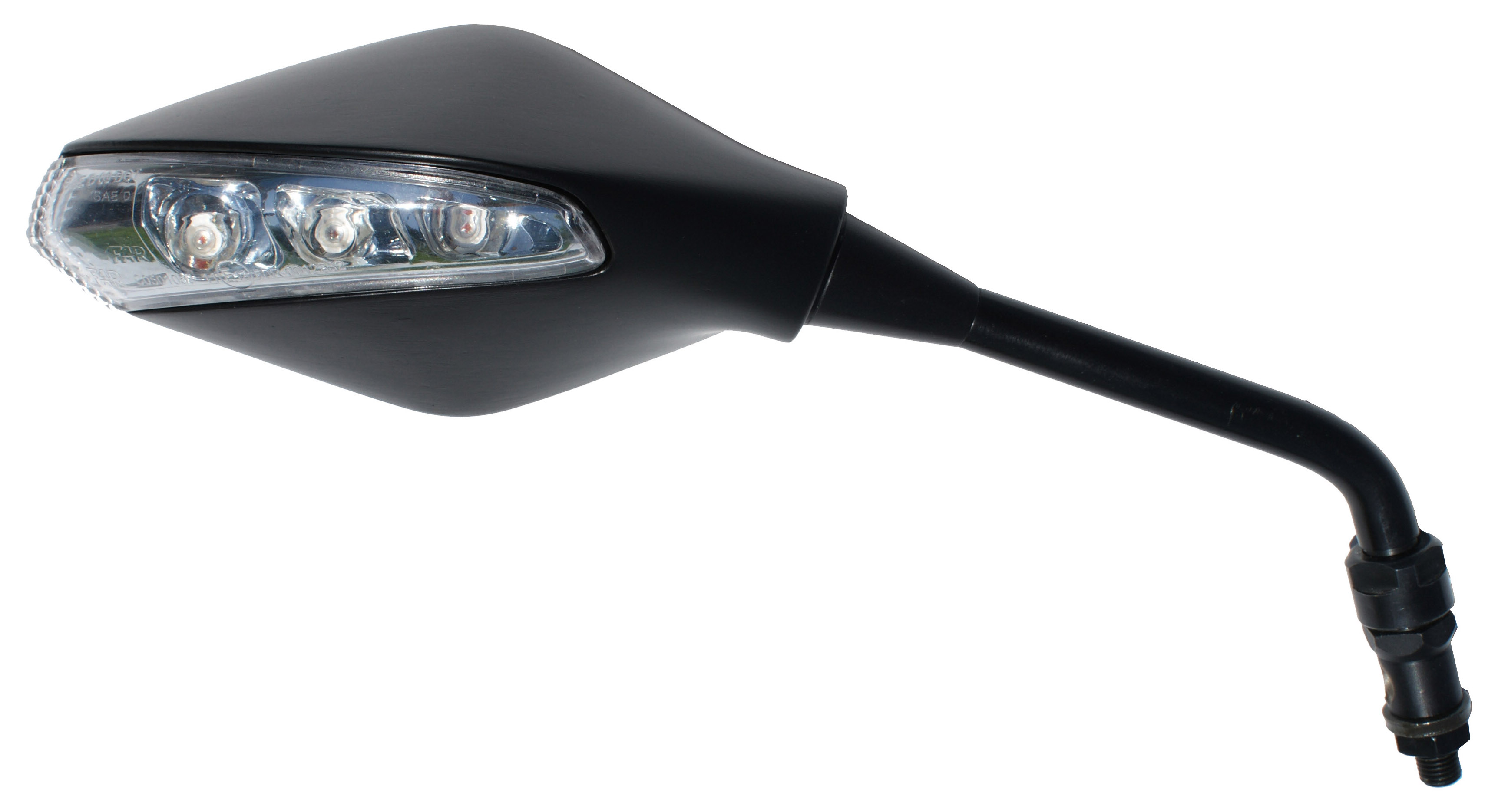 Specchio indicatore 7513-7514 per manubrio nero omologato E Specchio indicatore 7513-7514 per manubrio nero omologato E