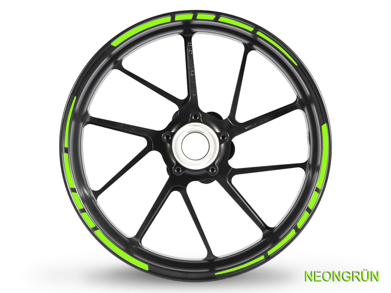 Adesivo bordo cerchione GP Race 2 colori neon verde neon Adesivo bordo cerchione GP Race 2 colori neon verde neon