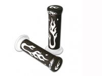 Manopole in gomma manubrio manopole manubrio Flame chiuso nero-bianco