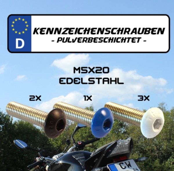 Kennzeichenschrauben Set 6 Stück M5x20 ohne Flansch