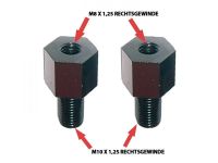 Adaptateur miroir filetage droit M8 à M10 x 1,25 noir Adaptateur miroir filetage droit M8 à M10 x 1,25 noir