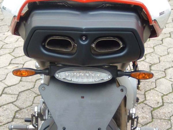 Porta matrícula para Ducati 749 999 (todos los años de fabricación) luz trasera teñida