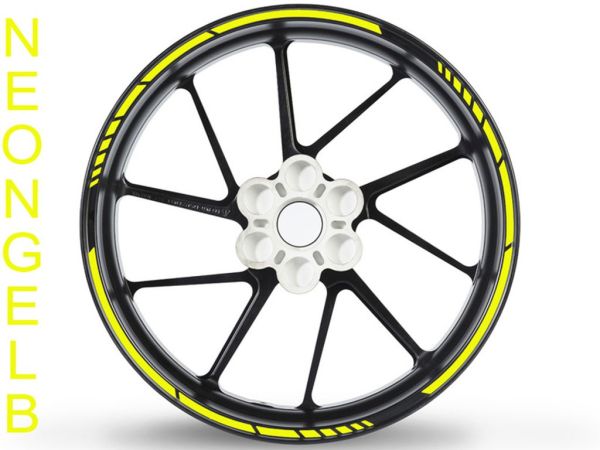 Adesivo bordo cerchio GP Race giallo neon