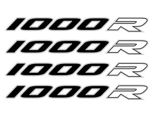 Sticker rim well sticker for BMW 1000 R black-white