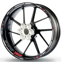 Felgenrandaufkleber für BMW F 900 XR chrom-weiß-rot