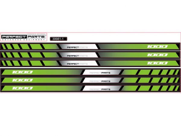 Adesivo per cerchioni NUOVO GP RACE per 1000 ccm verde-bianco-nero