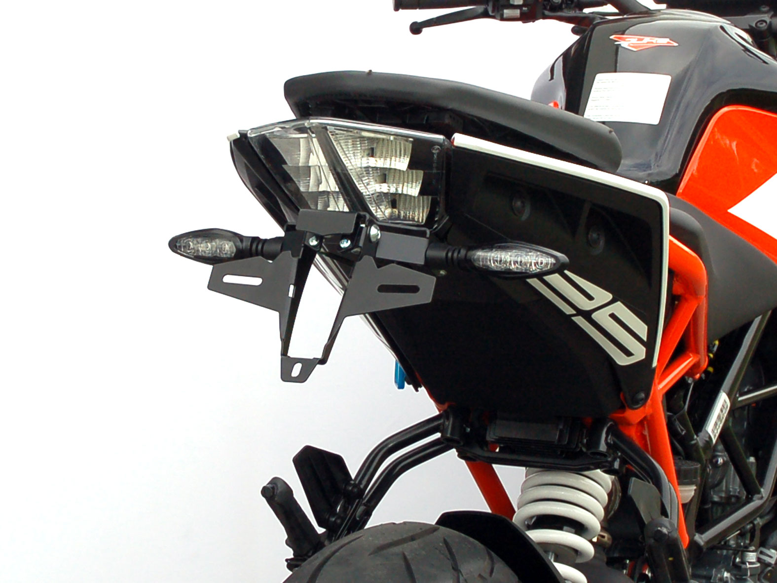 Kaufe Motorrad Hinten Kennzeichen Schwanz Rahmen Halter Halterung mit  LED-Licht FÜR KTM DUKE 125 250 390 200 DUKE