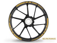 Autocollant de bord de jante GP Race 2 couleurs néon orange néon Autocollant de bord de jante GP Race 2 couleurs néon orange néon